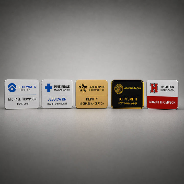 Engraved name badges