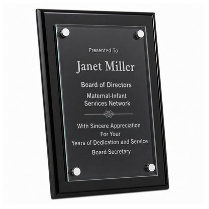 Black Piano Finish Floating Acrylic Plaque