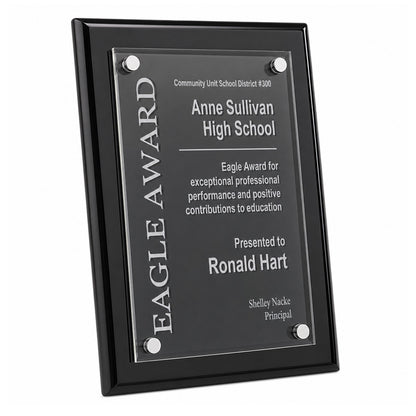 Black Piano Finish Floating Acrylic Plaque