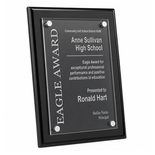 Black Piano Finish Floating Acrylic Plaque