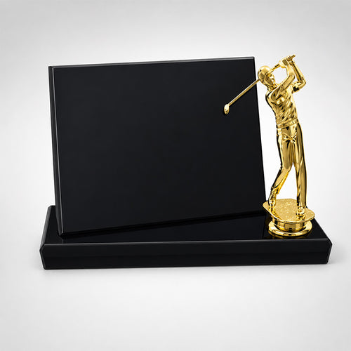 Piano Finish Stand Up Plaque w/ Topper