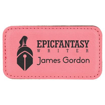 Pink Leather Name Badge