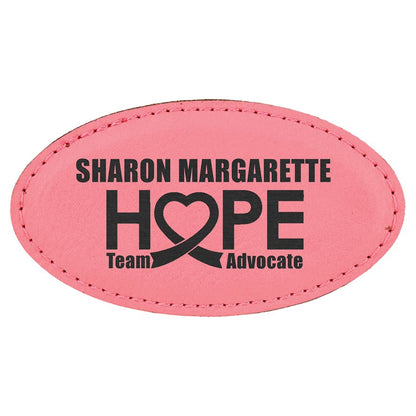 Pink Leather Name Badge