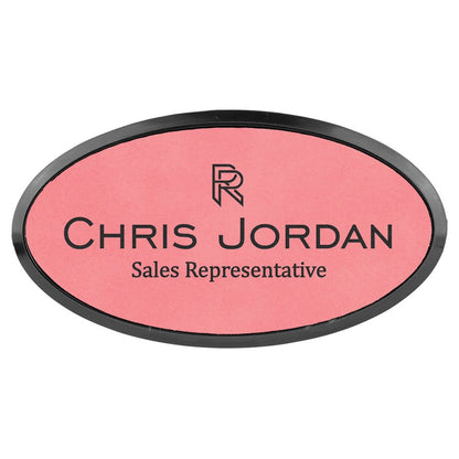 Pink Leather Name Badge