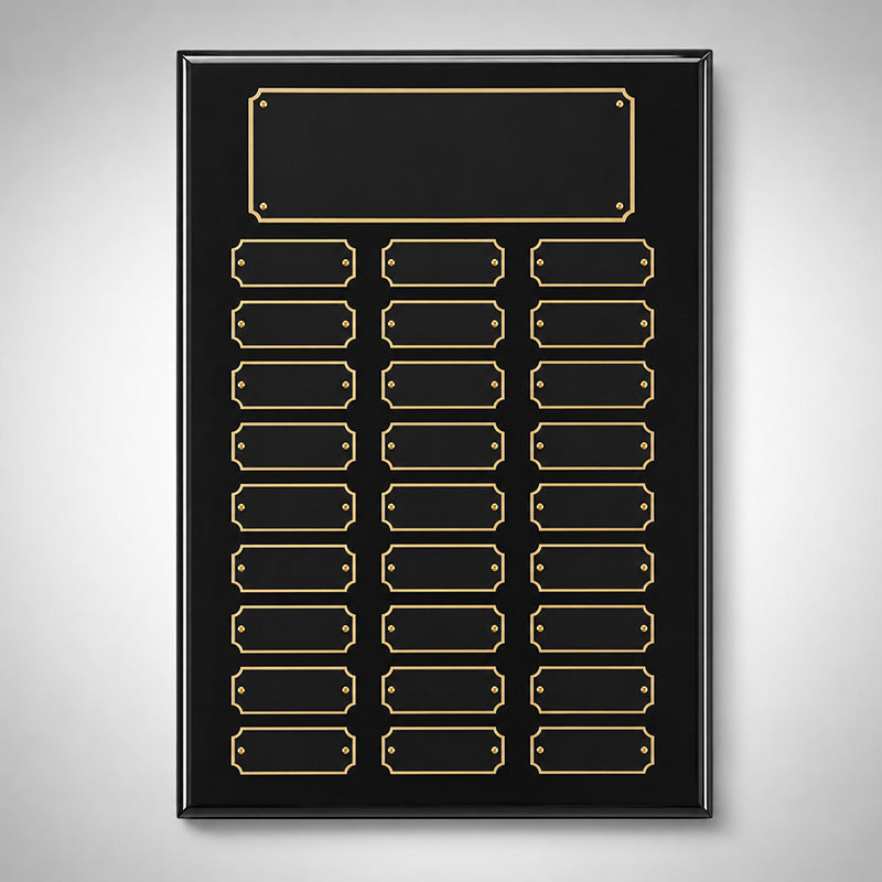 Plated Black Piano Finish Perpetual Plaque