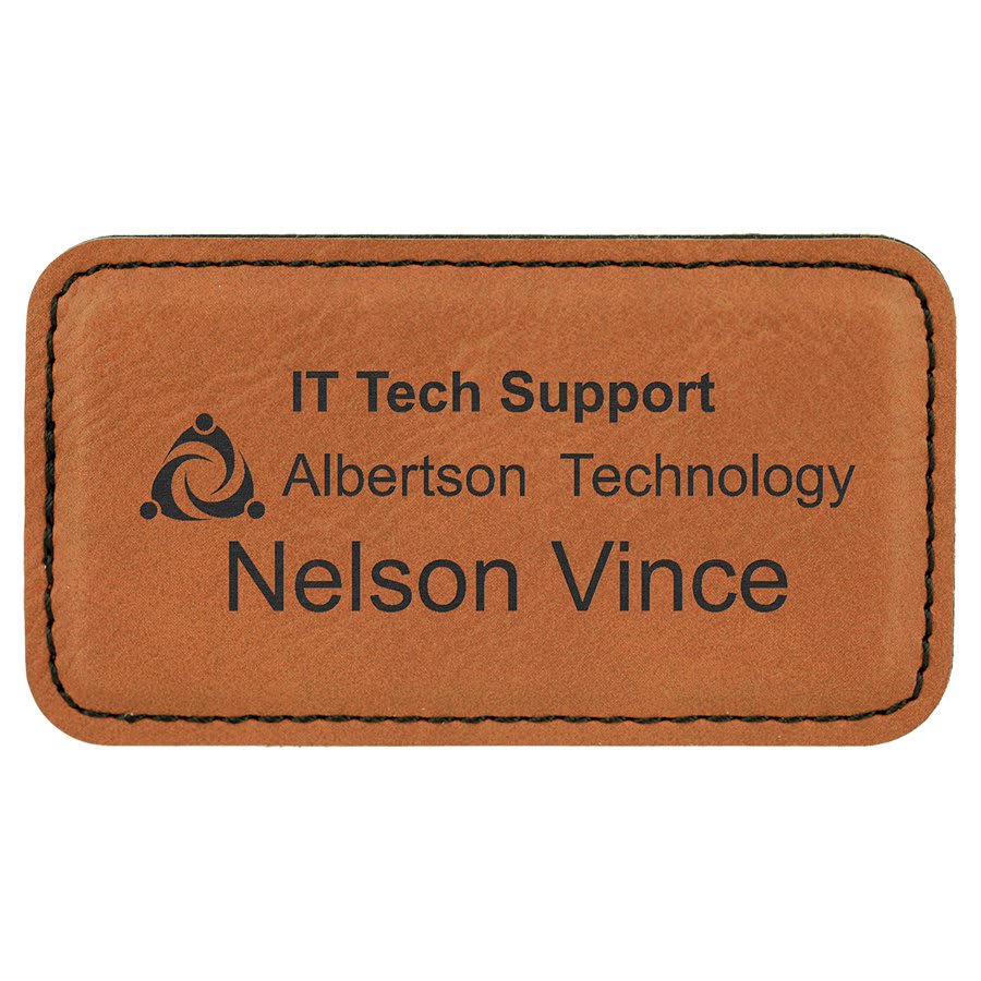 Rawhide Leather Name Badge