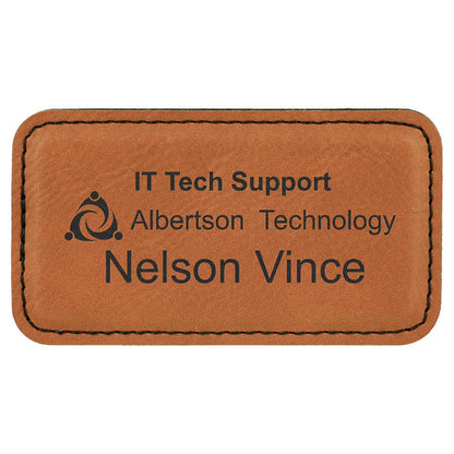 Rawhide Leather Name Badge