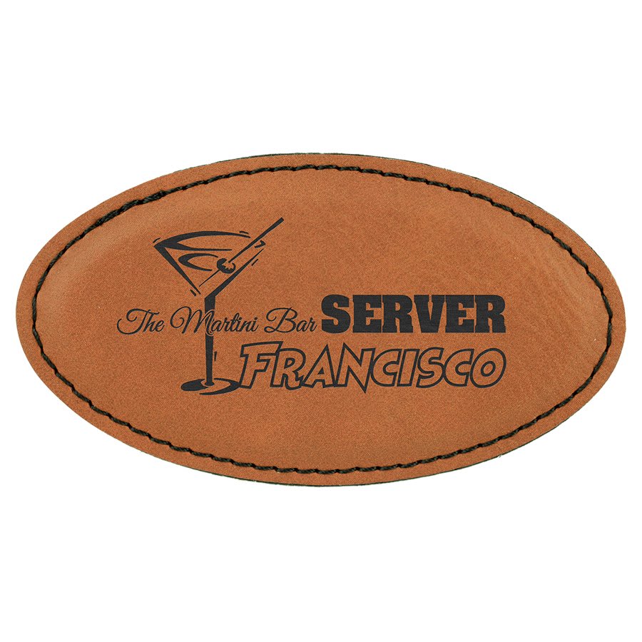 Rawhide Leather Name Badge