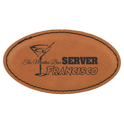 Rawhide Leather Name Badge