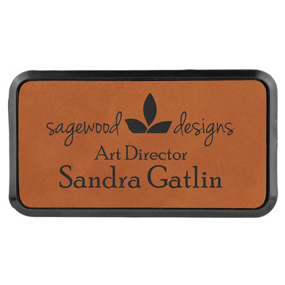 Rawhide Leather Name Badge