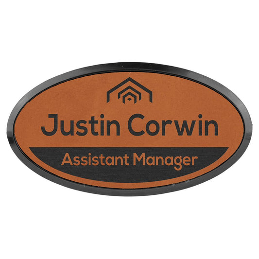Rawhide Leather Name Badge
