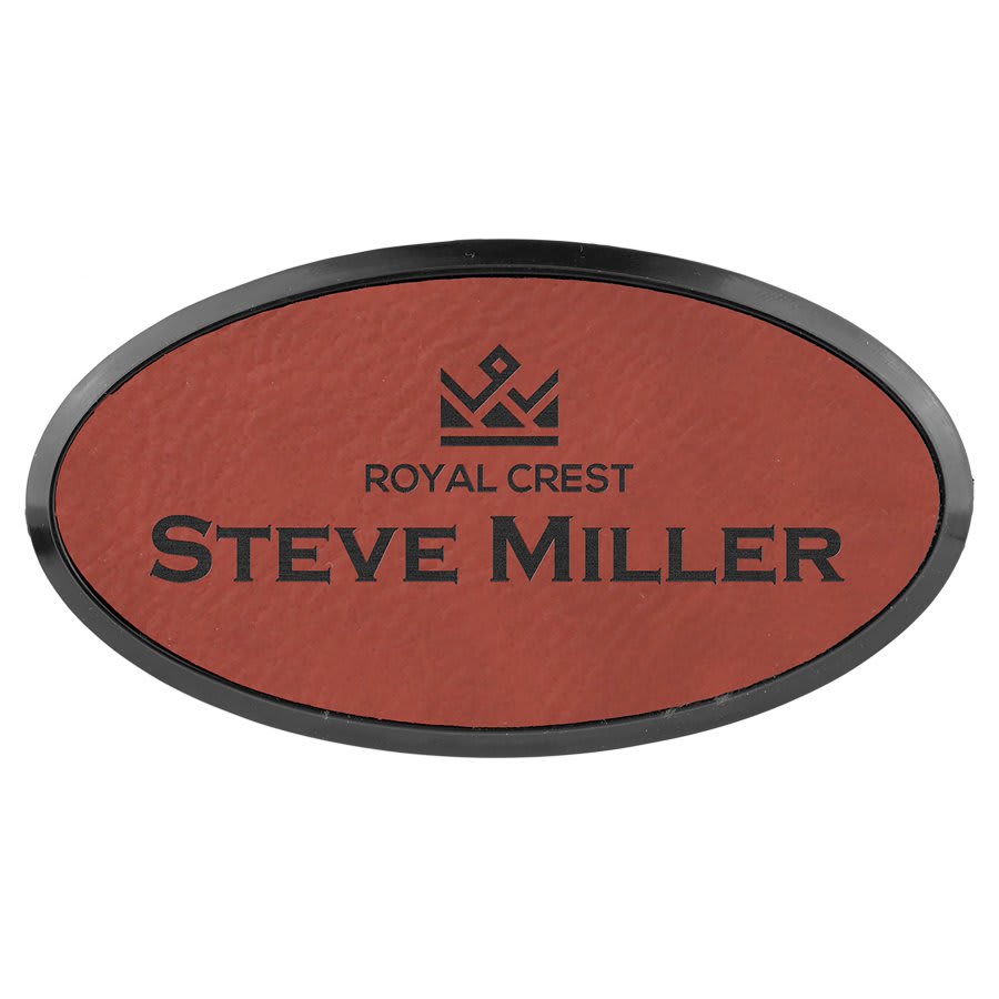 Rose Leather Name Badge