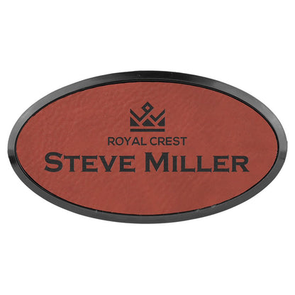 Rose Leather Name Badge