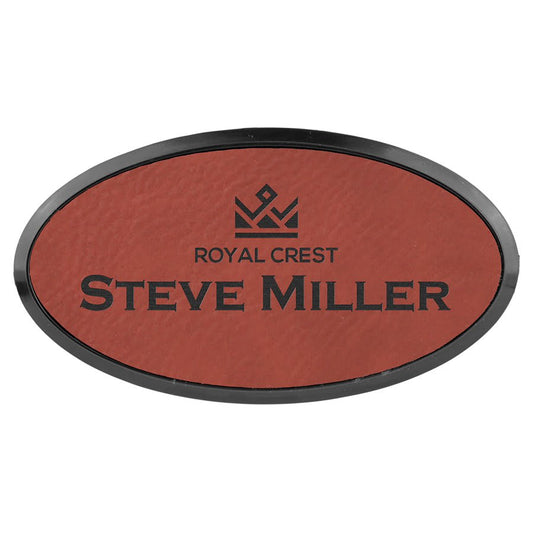 Rose Leather Name Badge