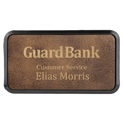 Rustic/Gold Leather Name Badge
