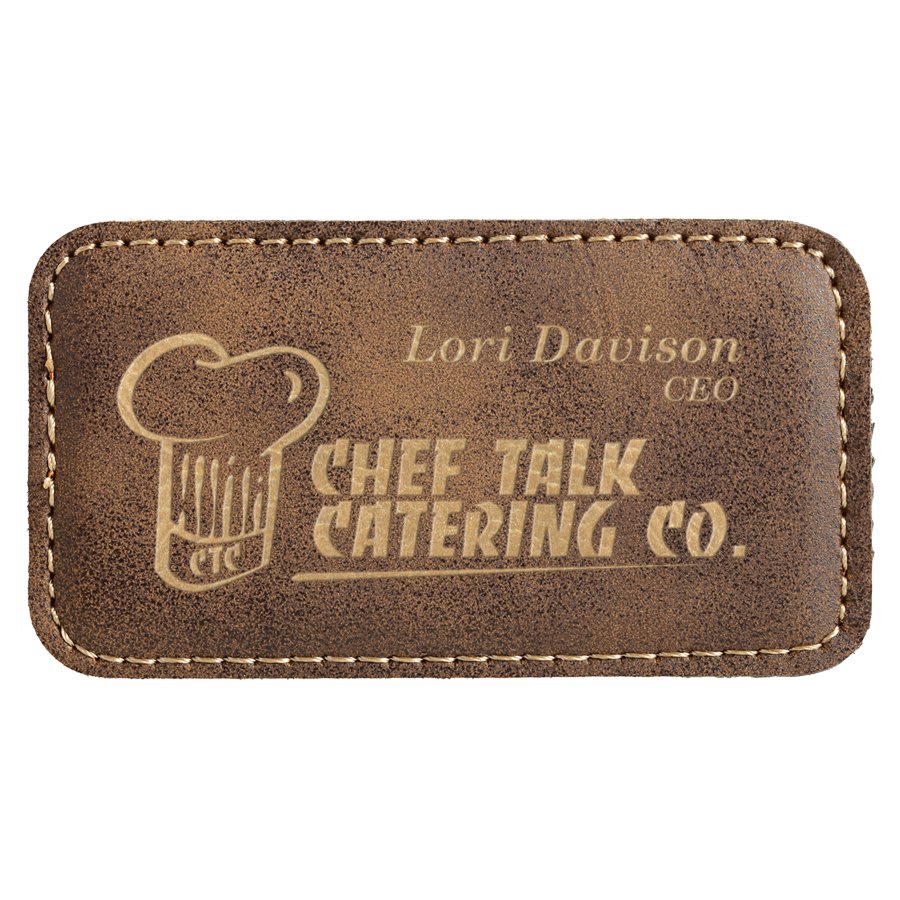 Rustic/Gold Leather Name Badge