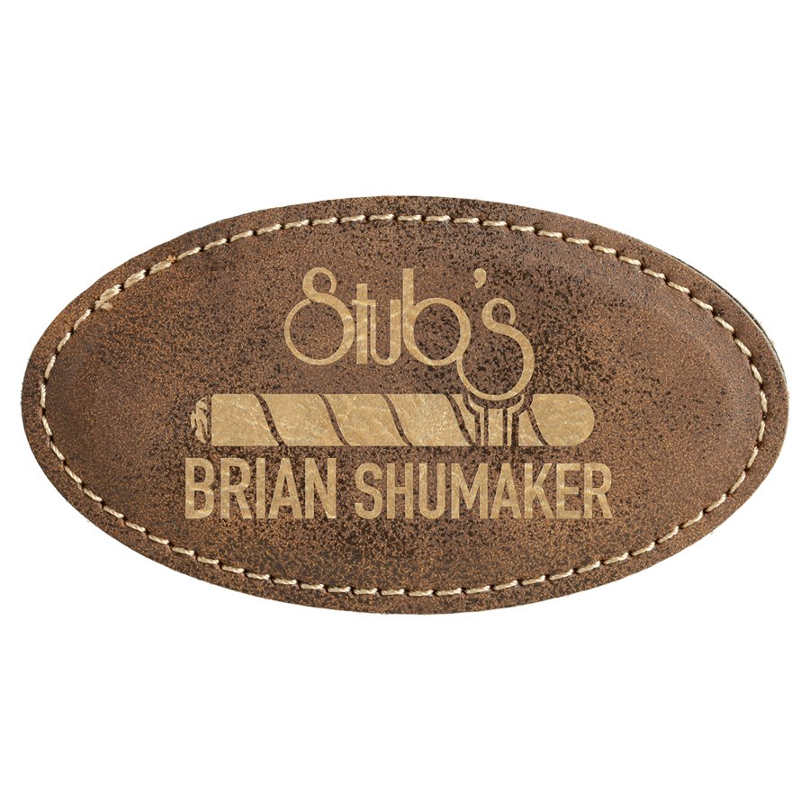 Rustic/Gold Leather Name Badge