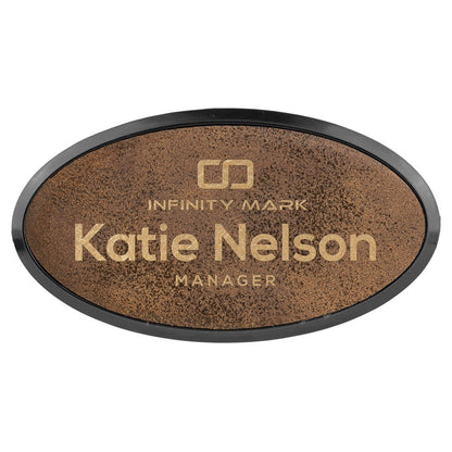 Rustic/Gold Leather Name Badge