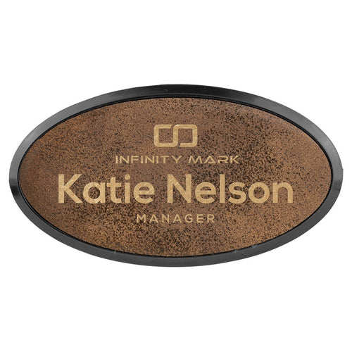 Rustic/Gold Leather Name Badge