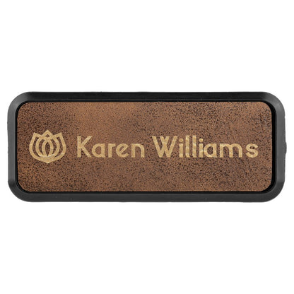 Rustic/Gold Leather Name Badge