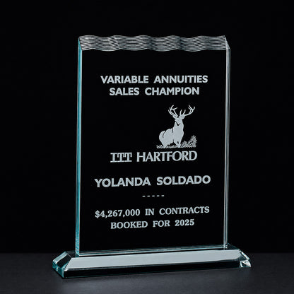 Tidal Series Jade Acrylic Award