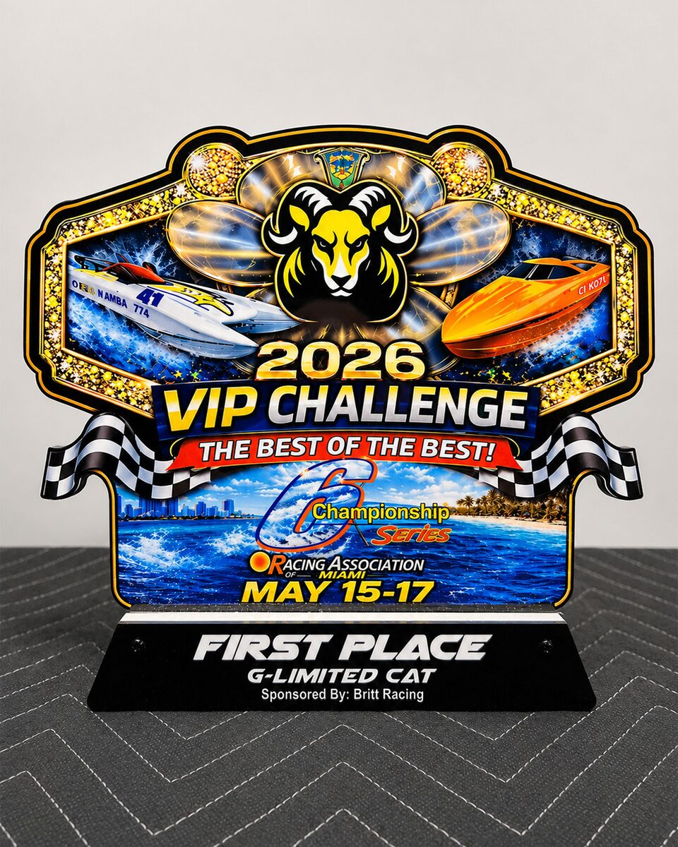VIP Challenge custom acrylic trophy award