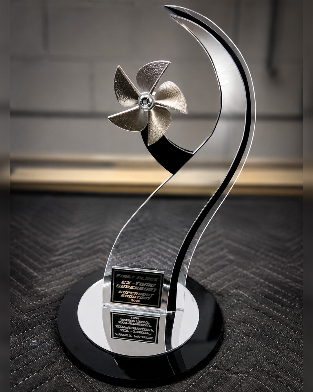 Fully custom reflective acrylic award trophy
