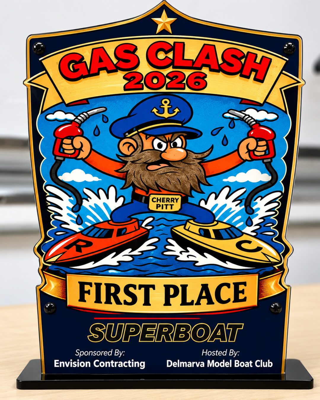 Gas Clash custom acrylic trophy award