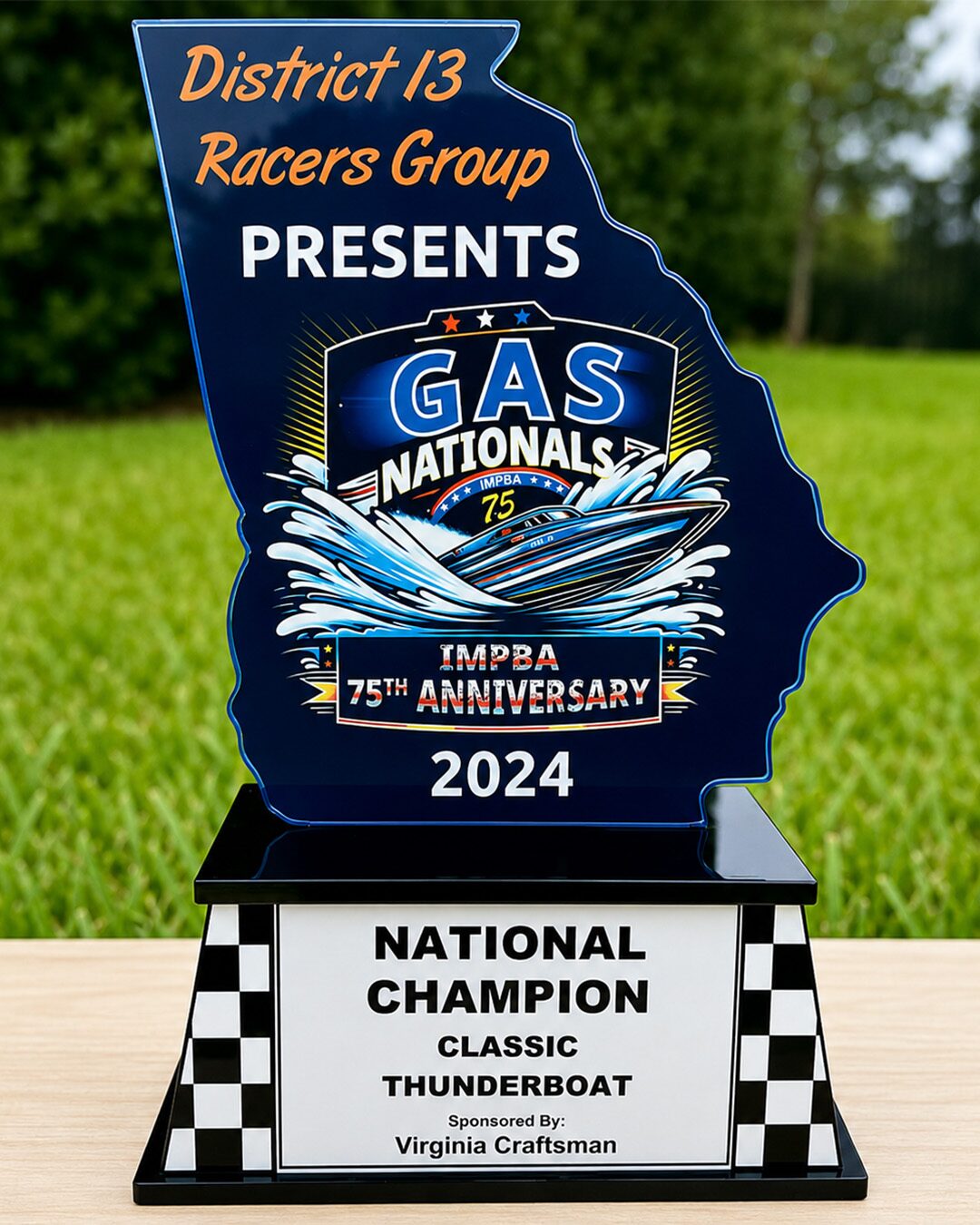 RC boat racers custom acrylic trophy award